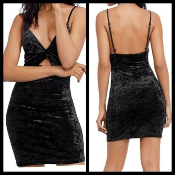Free People Velvet Cut-Out Sleeveless Mini Dress Medium NWT - Picture 1 of 3